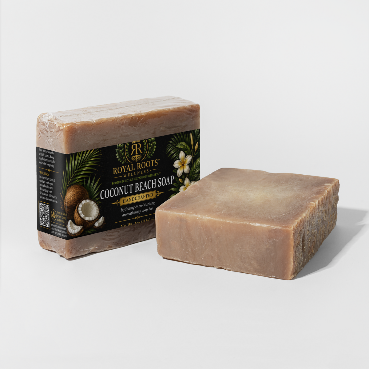 🥥 Royal Roots™ Coconut Beach Handcrafted Soap — Hydrating & Moisturizing Aromatherapy Bar — 4 oz