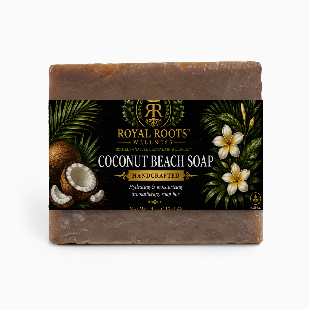 🥥 Royal Roots™ Coconut Beach Handcrafted Soap — Hydrating & Moisturizing Aromatherapy Bar — 4 oz