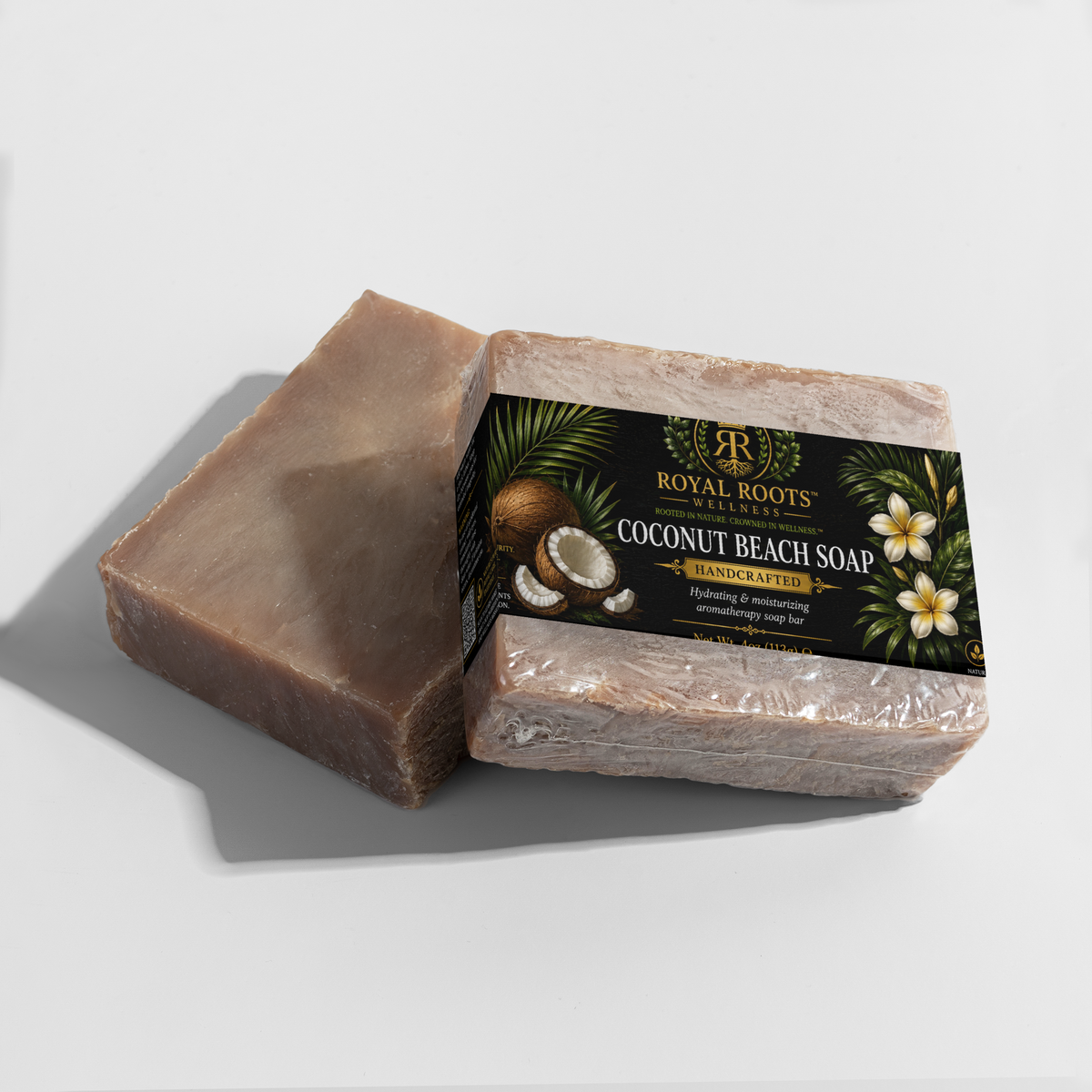 🥥 Royal Roots™ Coconut Beach Handcrafted Soap — Hydrating & Moisturizing Aromatherapy Bar — 4 oz
