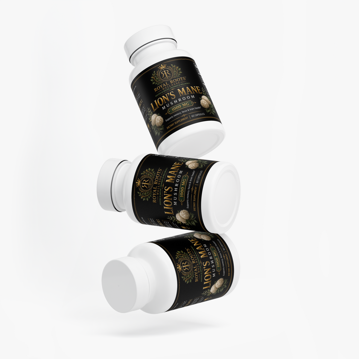 🍄 Royal Roots™ Lion’s Mane Mushroom — Memory, Focus & Brain Health Support — 1000 MG — 60 Capsules  Memory • Focus • Cognitive Wellness • Brain Health