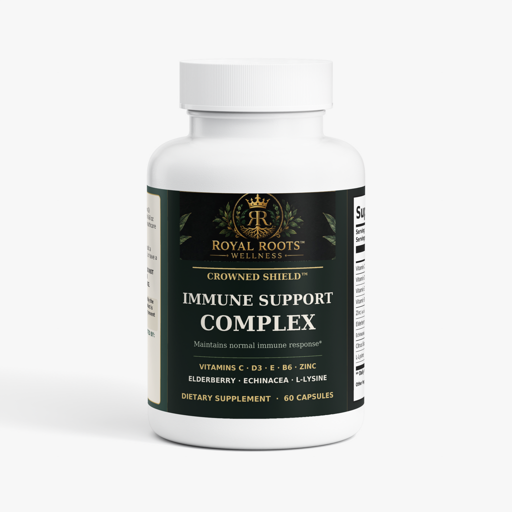 🛡️ Royal Roots™ Crowned Shield™ Immune Support Complex — Elderberry, Echinacea, Vitamins & Zinc — 60 Capsules
