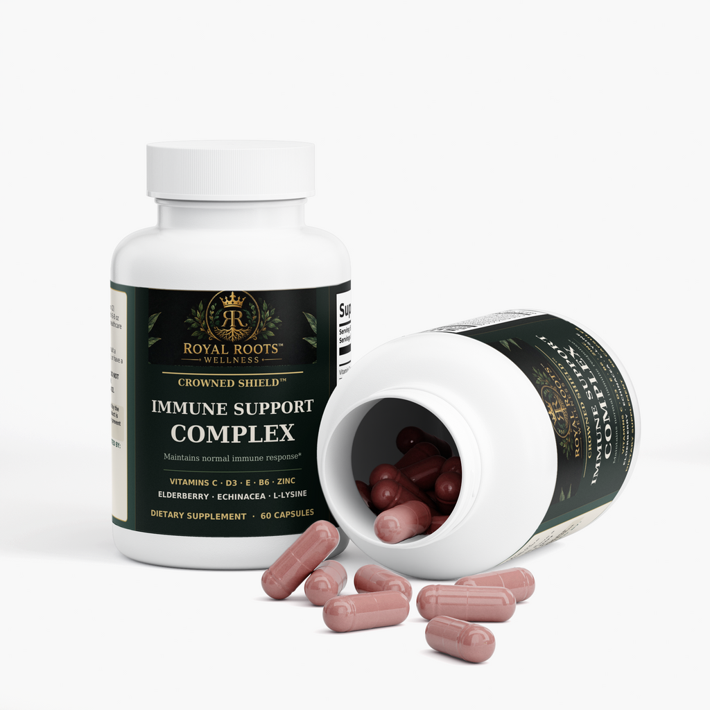 🛡️ Royal Roots™ Crowned Shield™ Immune Support Complex — Elderberry, Echinacea, Vitamins & Zinc — 60 Capsules
