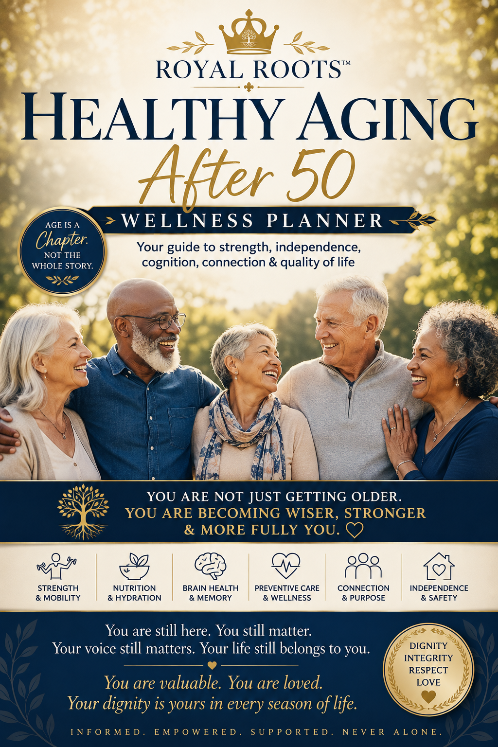 👵🏾👴🏾Royal Roots™ Healthy Aging After 50 Wellness Planner (Copy)