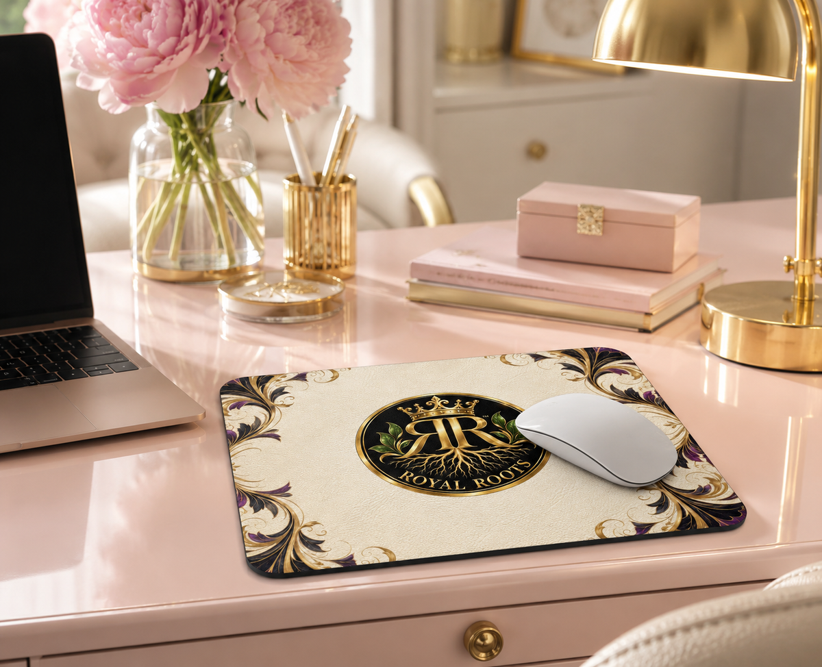 🖥️🖱️Royal Roots™ Signature Mouse Pad — Luxury Botanical Desk Accessory — 8.7″ × 7.1″